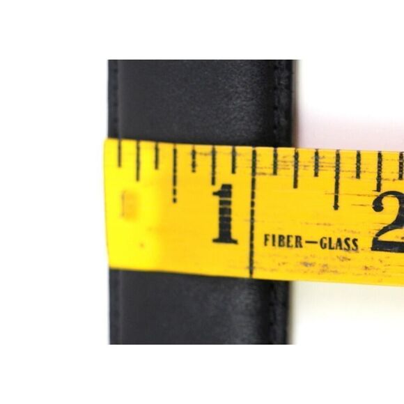 Paul Fredrick BLACK GENUINE LEATHER 1 1/4"Wd STITCH DRESS MEN'S BELT Sz 32 (B25 - Picture 9 of 13